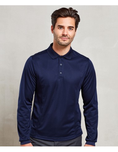 P-PR617-Polo piqué Coolchecker à manches longues pour hommes